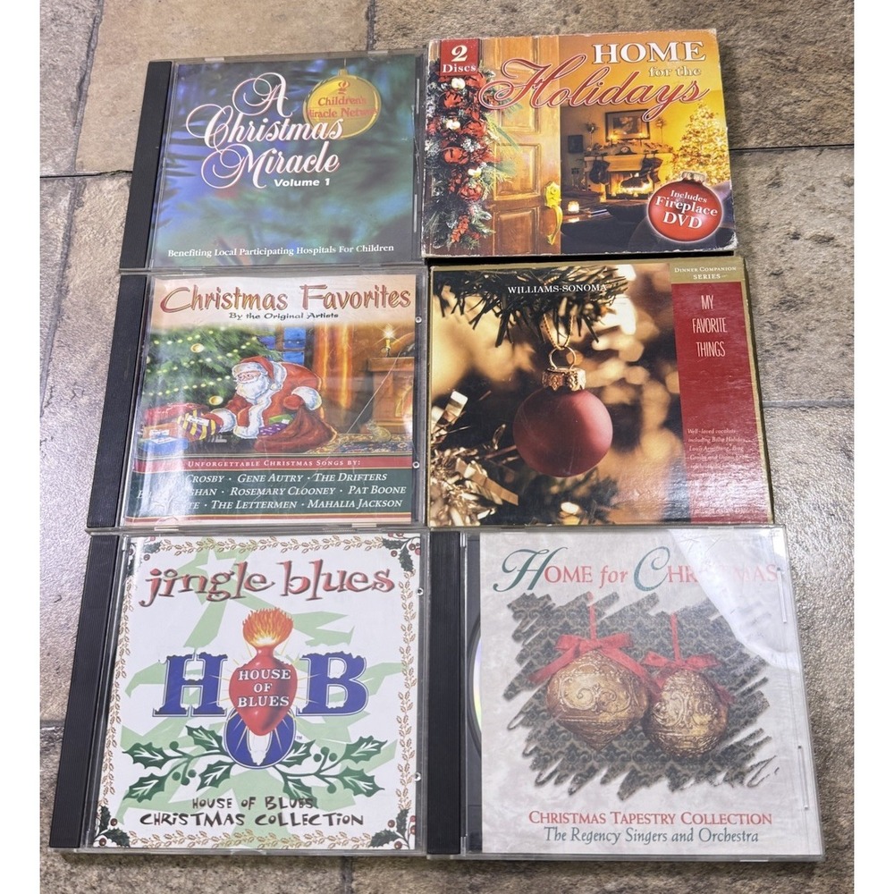 Christmas 6 CD Lot Holiday Music Home For Holidays Jingle Blues Xmas